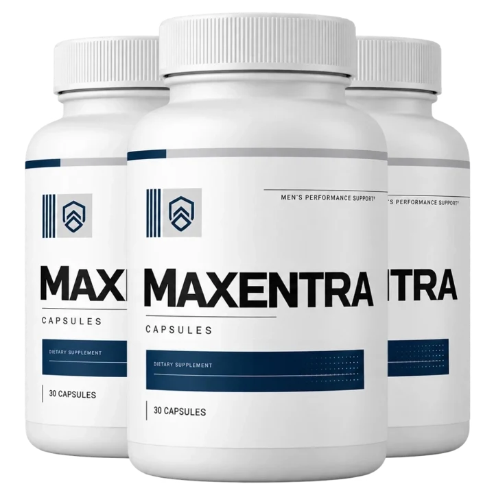 Maxentra men's performance support capsules, three 30-capsule bottles